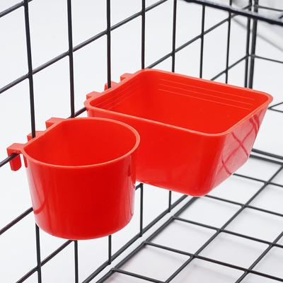 1PC Cage Feeder Cups Hanging Chicken Water Cup Feed Bowls with Hooks for Pigeon Plastic Feeding Dish Multifunctional Bird