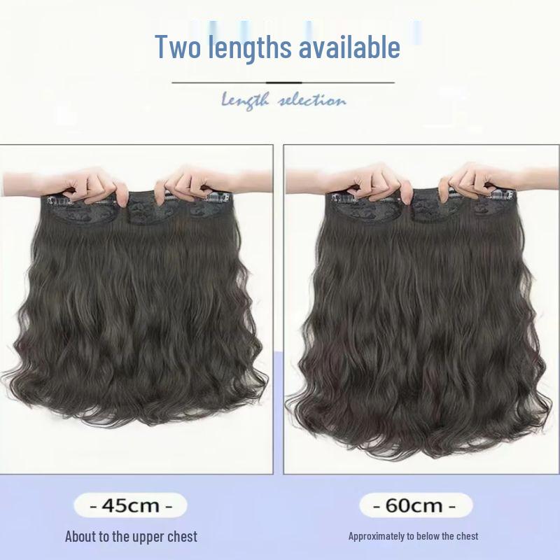 Women's Seamless Hair Extensions: 3-Piece Set for Thick, Long Curly or Straight Hairstyles