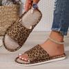 Fashion 2025 New Hot Sale Women’s Home Slippers Round Toe Leopard Flat with Sandal for Plus Size Light Comfortable Daily Casual Slippers