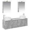 5 Piece Bathroom Cabinet Set Concrete Grey Particleboard