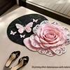 Light Luxury 3D Floral Irregular Shape Diatom Mud Floor Mat - Water-Absorbent, Quick-Drying, Easy Care for Bathroom/Toilet