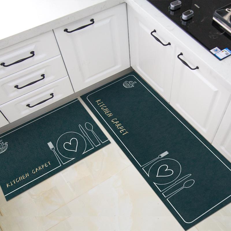 Kitchen Floor Mat Leather Washable and Scrubable Carpet Floor Mat Pattern