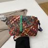 Niche handwoven bag femininity versatile color woven shoulder messenger bag premium pillow bag