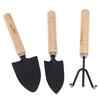 3Pcs/Set Mini Garden Tool Sets Shovel Rake Spade Bonsai Tools Set Wooden Handle