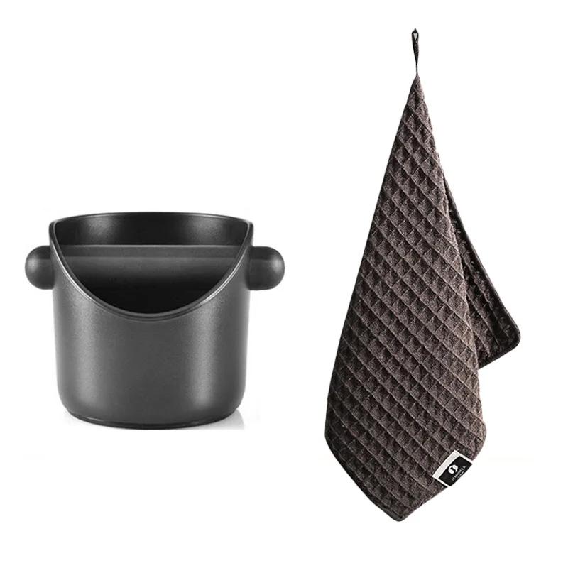

2pcs Coffee Knock Box Set Coffee Grind Waste Bin for Counter Storage Coffee Grounds Removable Knock Bar Espresso Accessories