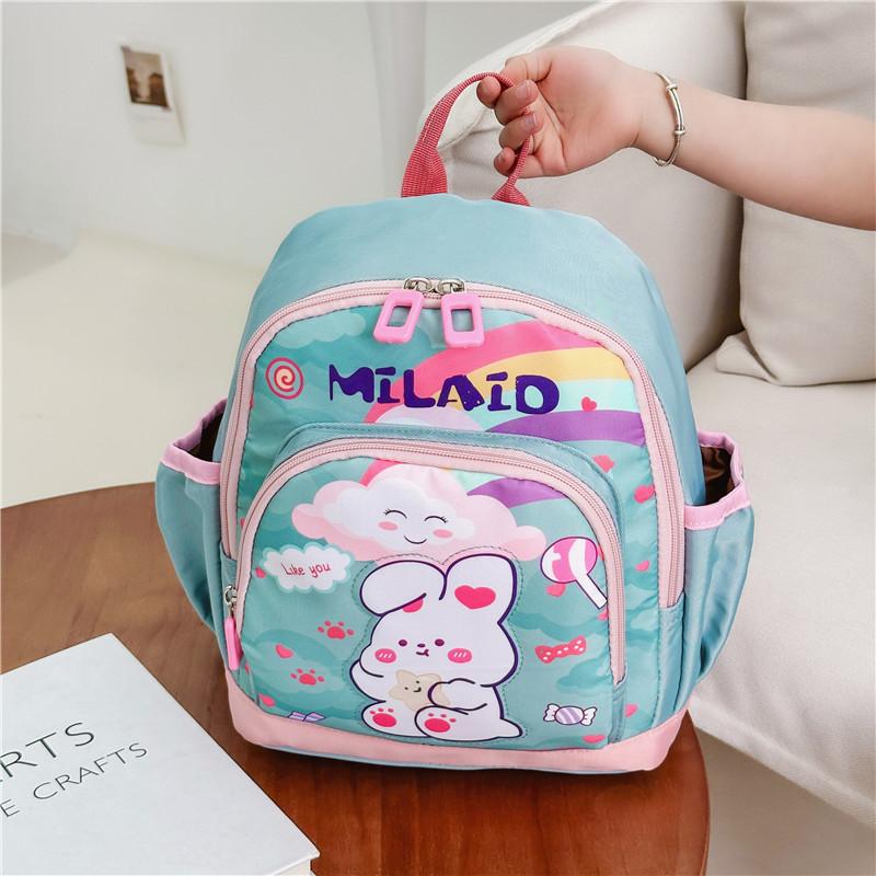Trendy Cartoon Print Kids Kindergarten Backpack Large Capacity Nylon Bag
