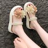 Two wearing JX cool slippers women's new fashion pearl niche word with thick bottom drag