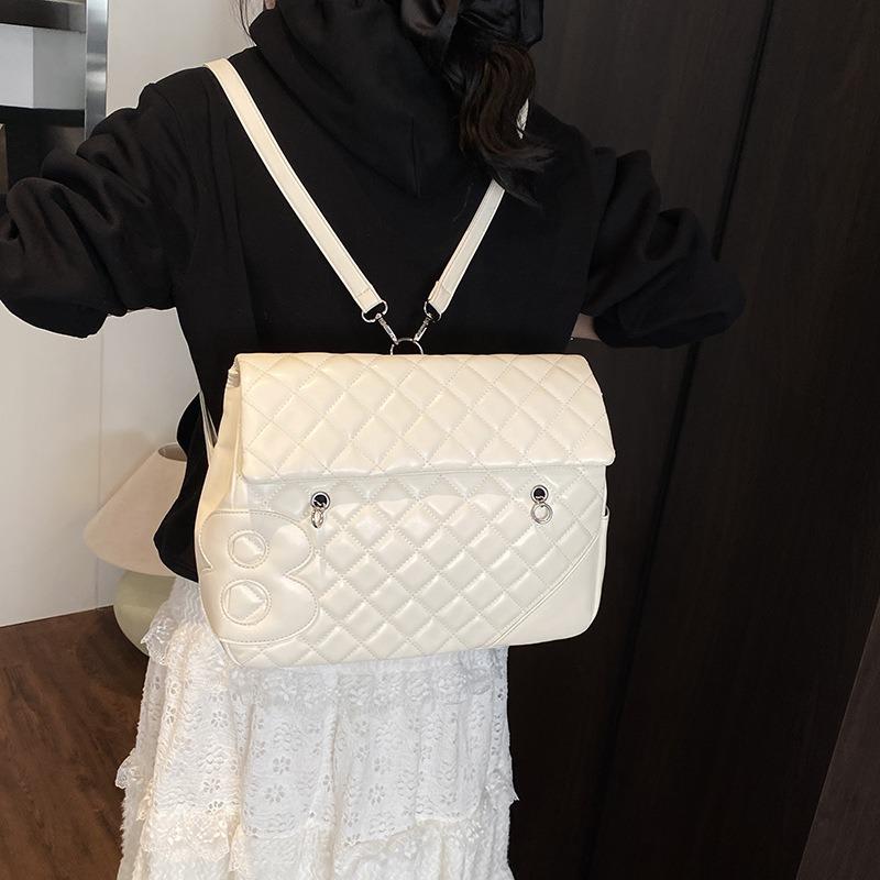 Backpack Bag Women's New Trendy Fashion Diamond Shoulder Armpit Bag Large Capacity Backpack