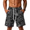Men's Print Loose Fit Training Gym Beach Shorts with Pockets