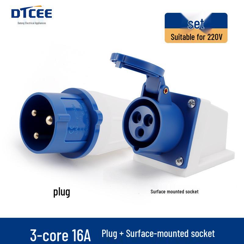 Industrial 16/32A Non-Explosion Proof Aviation Socket with 3-Core, 4-Core, 5-Core Connectors, Three-Phase, Four-Wire, 380V.