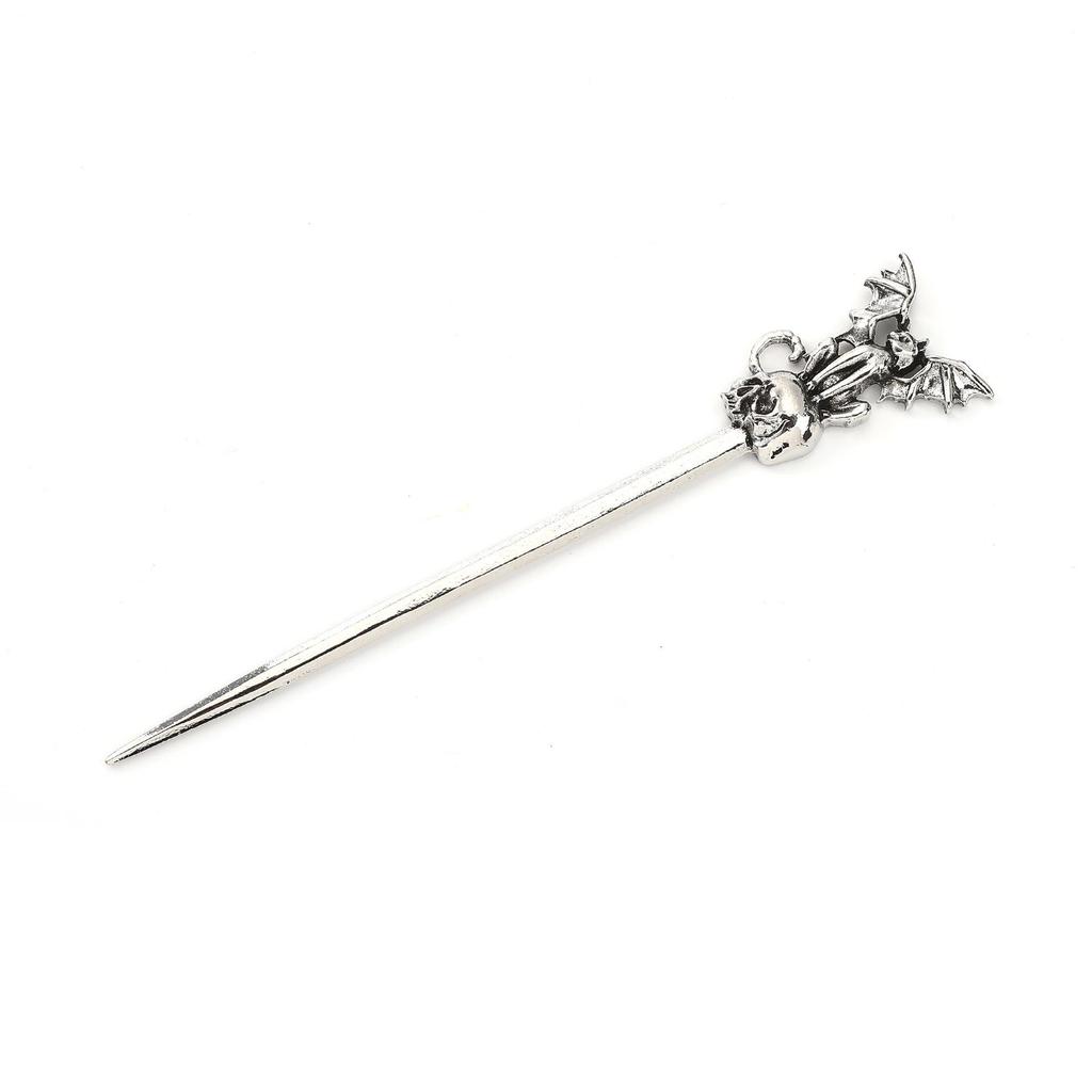 Retro Viking Witch Skull & Black Cat Sword Hairpin - Norwegian Style Party Jewelry