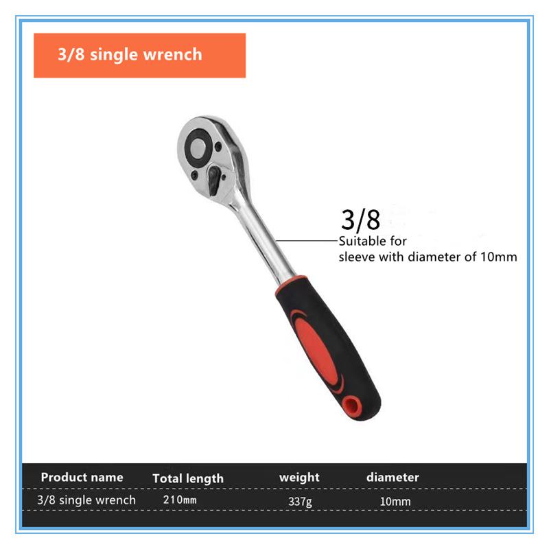 1Pcs 1/4 3/8 1/2 Inch Socket Drive Ratchet Wrench Set Multi-function Spanner Bicycle Motorcycle Car Repairing Tool