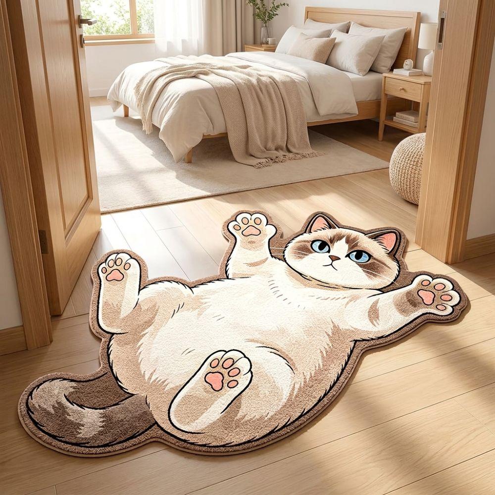 Anti-fouling Home Decor Carpet Non-Slip Cartoon Carpet Cute Cat-Shaped Area Rug  Living Rooms