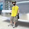 Children's clothing boys' summer sleeveless set 2026 new summer mid size children's sports vest summer style cool and fashionable