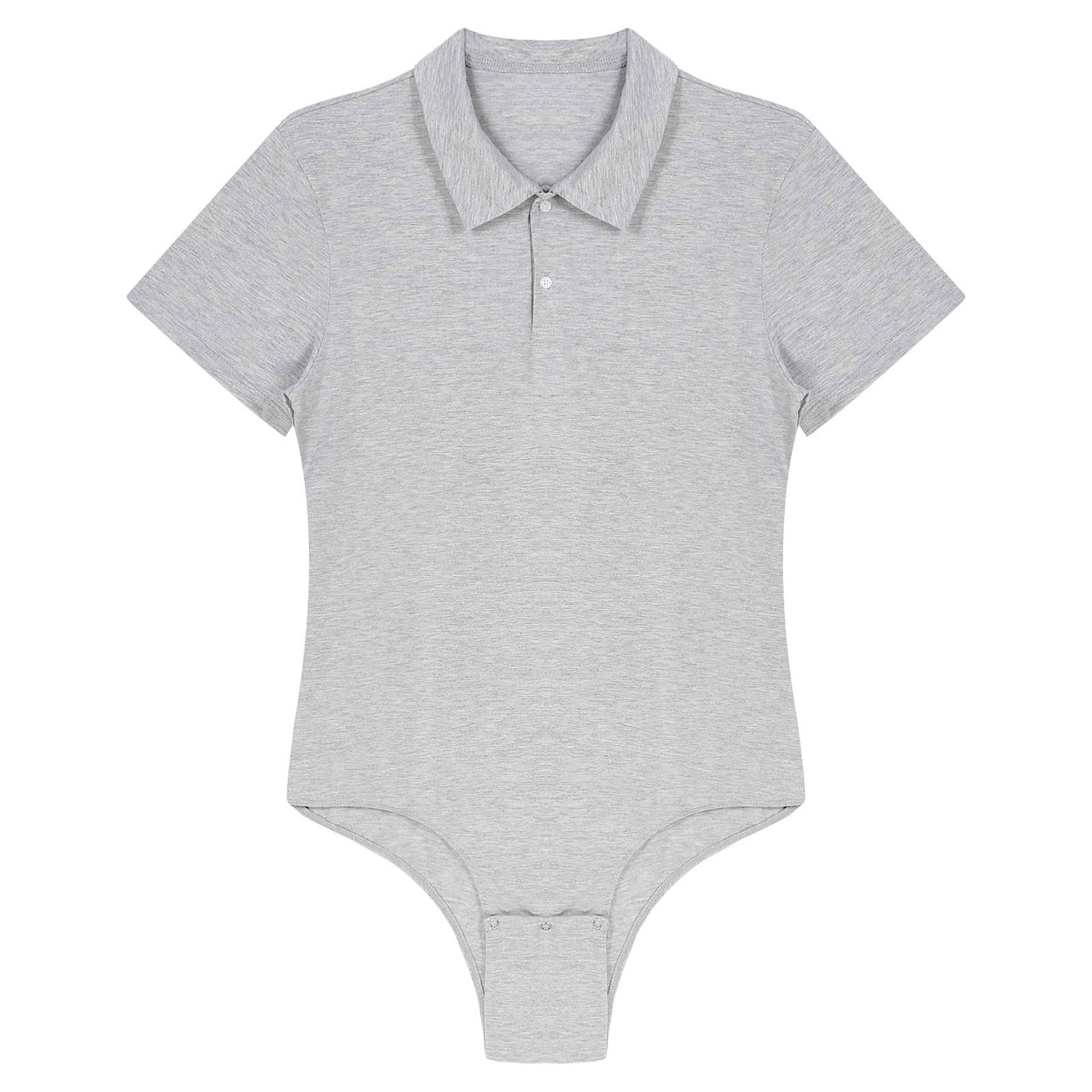 

Чоловіча сорочка з відкладним коміром, боді, футболка, комбінезон, футболка великого розміру XXL сірий