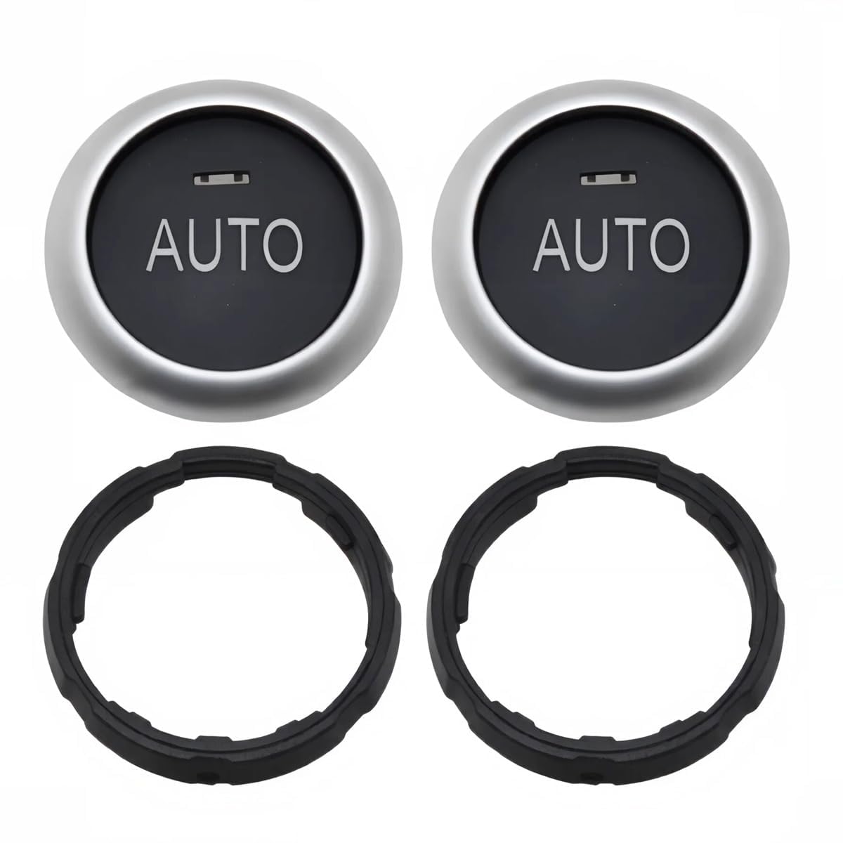2Pcs Front/Rear AC Climate Control Knob Button Cover Compatible with BMW 5 6 7 Series X5 2014-2018 X6 2014- Replace for 61319393931