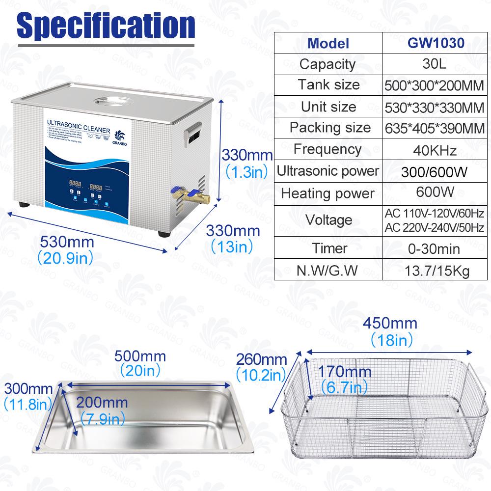 Industrial Ultrasonic Cleaner for Laboratory Use - High Power, Small Size, Ideal for Degreasing and Rust Removal