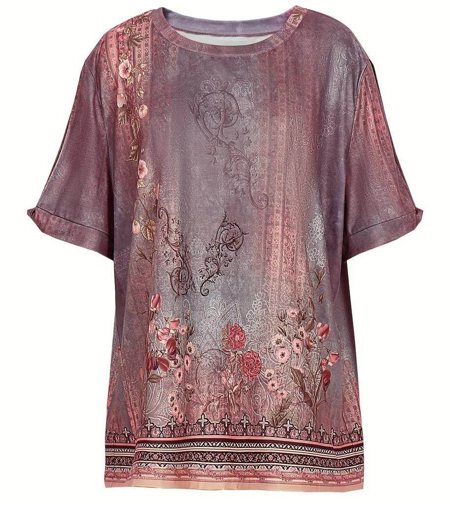 XXS-6XL Plus Size Summer Women's T-shirt Casual Loose Short Sleeve T-shirt Printed Vintage Tops Tees Streetwear Pullover