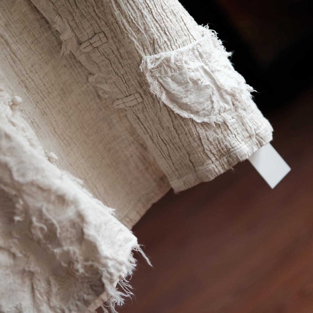 Alte Hanf-Weste mit Schlammflicken - Hemd im künstlerischen chinesischen Stil