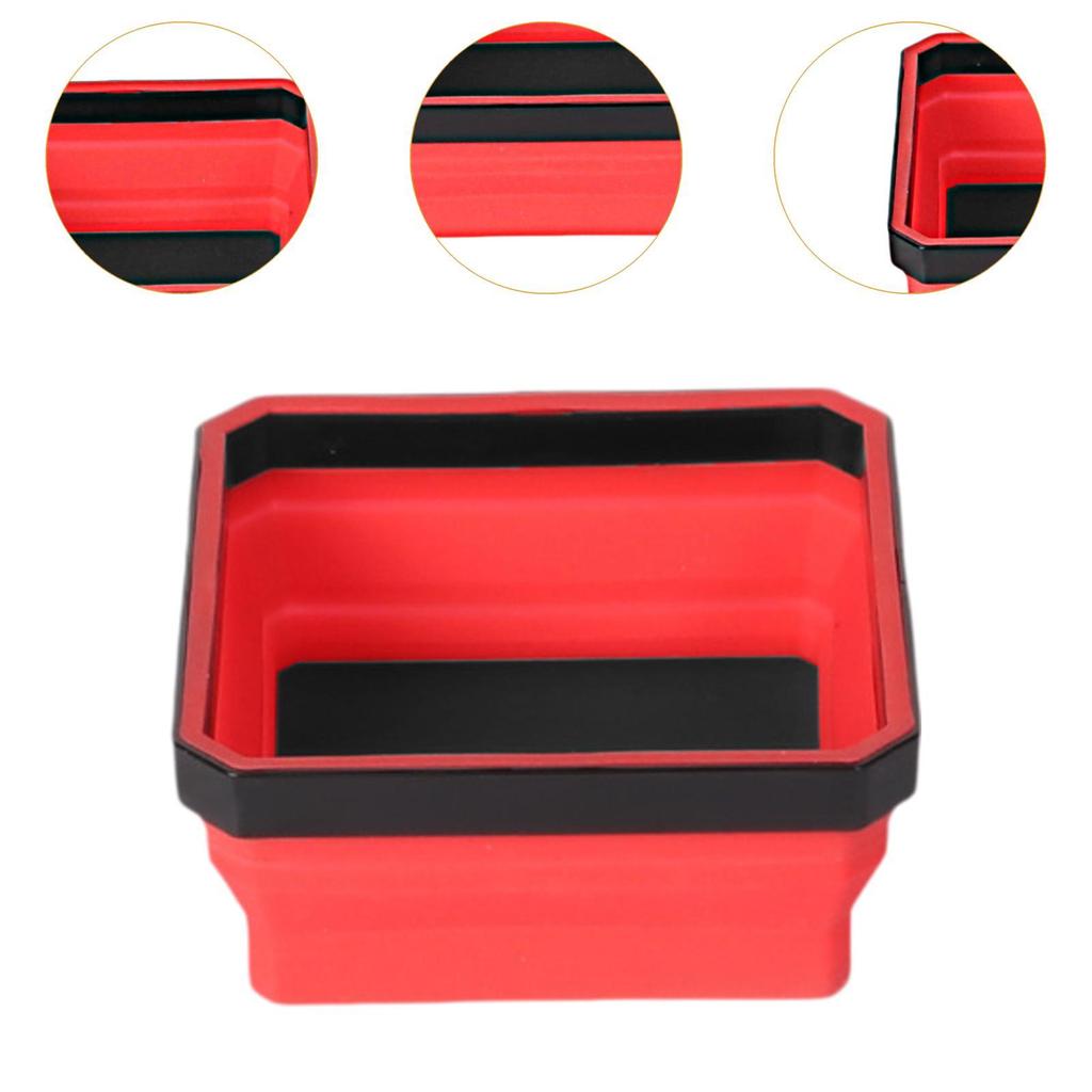 Foldable Magnetic Parts Tray Flexible Practical Multipurpose Silicone Magnetic Tool Tray for Nuts Small Metal Parts Screws Bolts