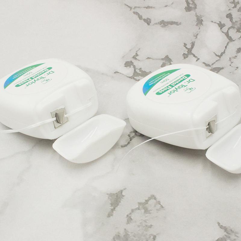 

Зубная нить в рулоне 50 м, коробка, мятный вкус, ультратонкая, высокопрочная, микровощеная зубная нить, зубочистка с нитью белый