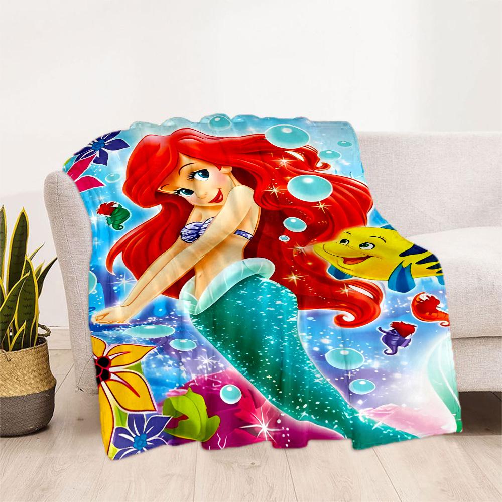 Underwater Mermaid Adventure Flannel Blanket-Soft and Suitable for Sofas,Beds,Offices,Travel,All Seasons,Great Gift for Holidays and Birthdays.
