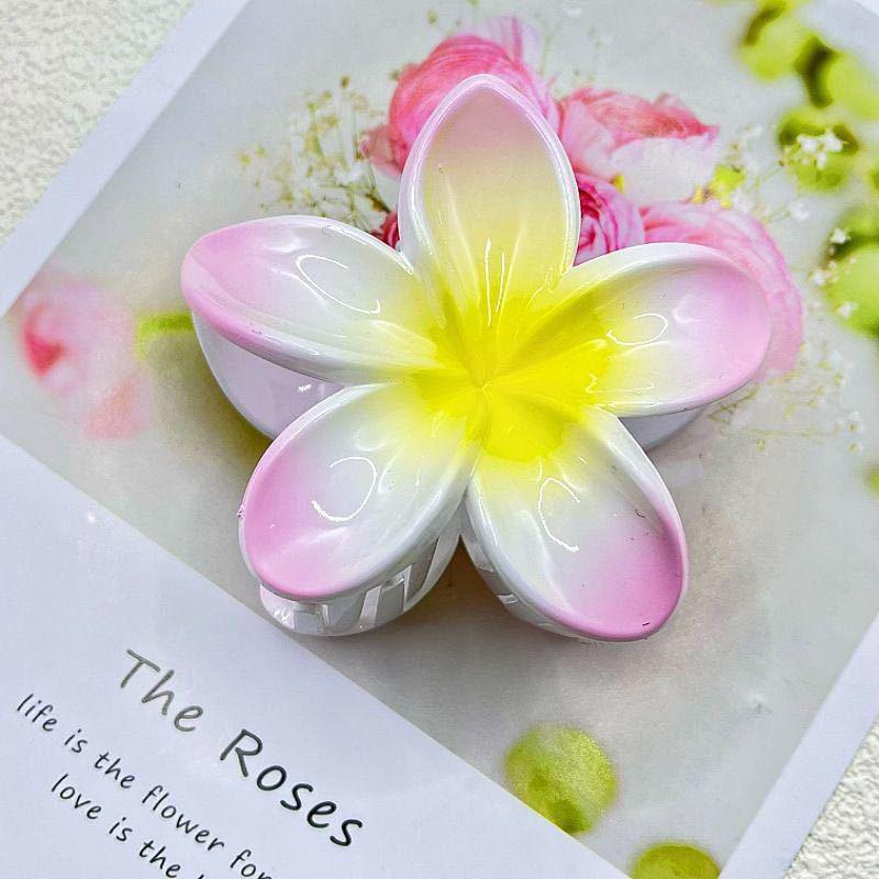 Plumeria Claw Clip: European & American Stylish Hair Accessory for Updos