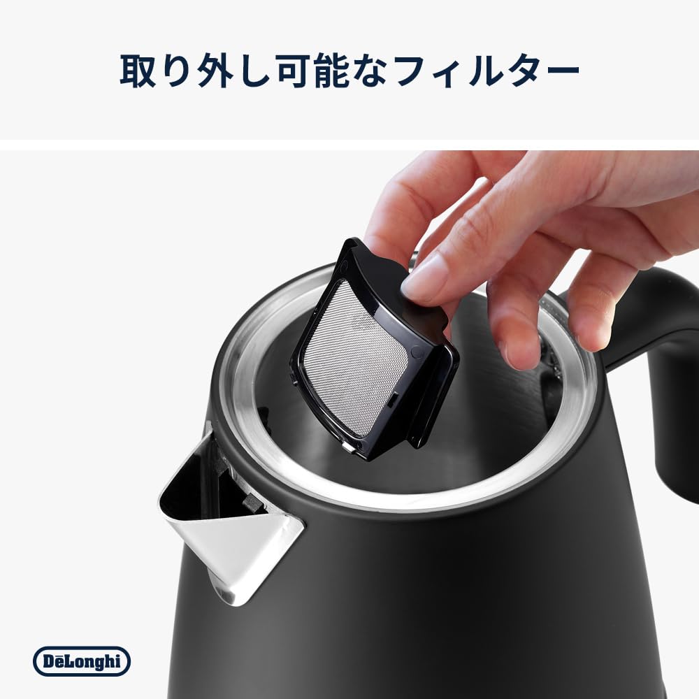 De'Longhi Electric Kettle Ecretica KBY1210J-BK with Temperature Control