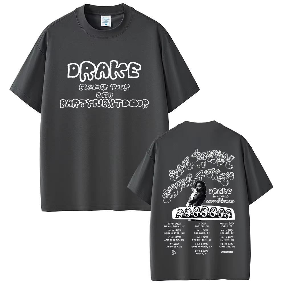 Rapper Drake Europe Tour with Partynextdoor 2025 T-shirt SSS4U Some Sexy Songs 4 U T Shirts Men's Women Hip Hop Fashion T-shirts