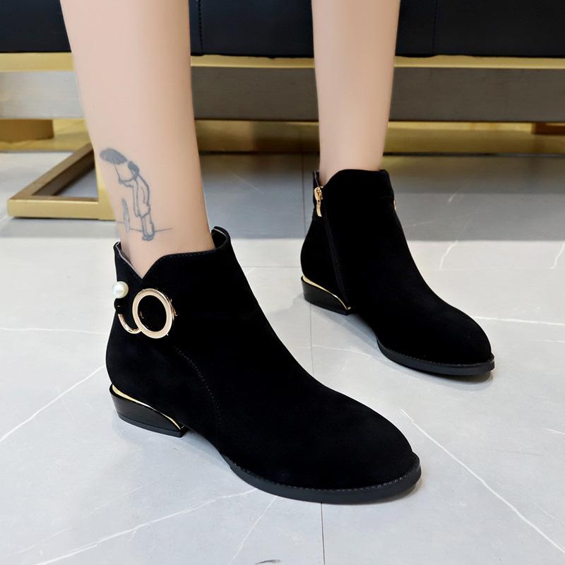 Bocanci de damă din piele scamosată Bocanci casual Bocanci scurți de lux cu strasuri Bocanci cu platformă antiderapantă pentru femei Fermoar lateral Botas de gleznă