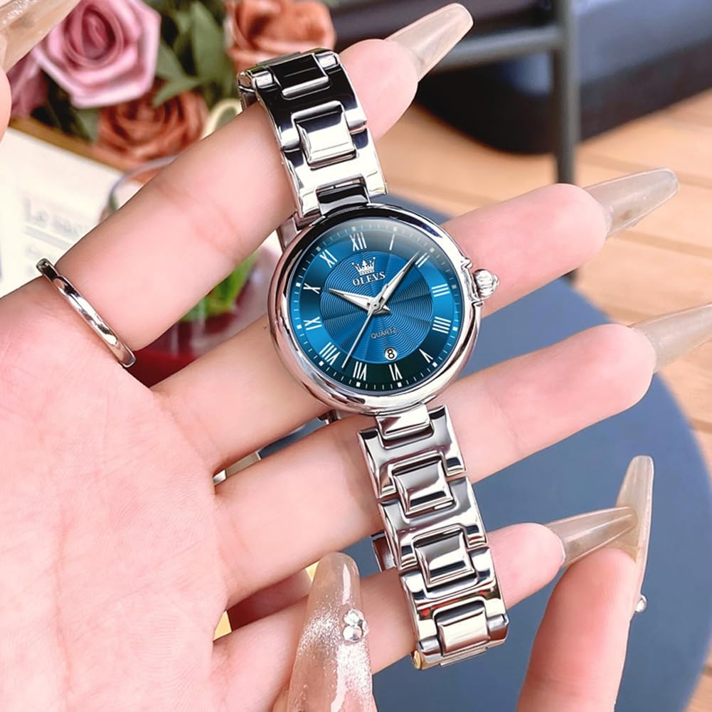 OLEVS Quartz Gift for Women Women's Watch, Cute, Luminous, Blue,