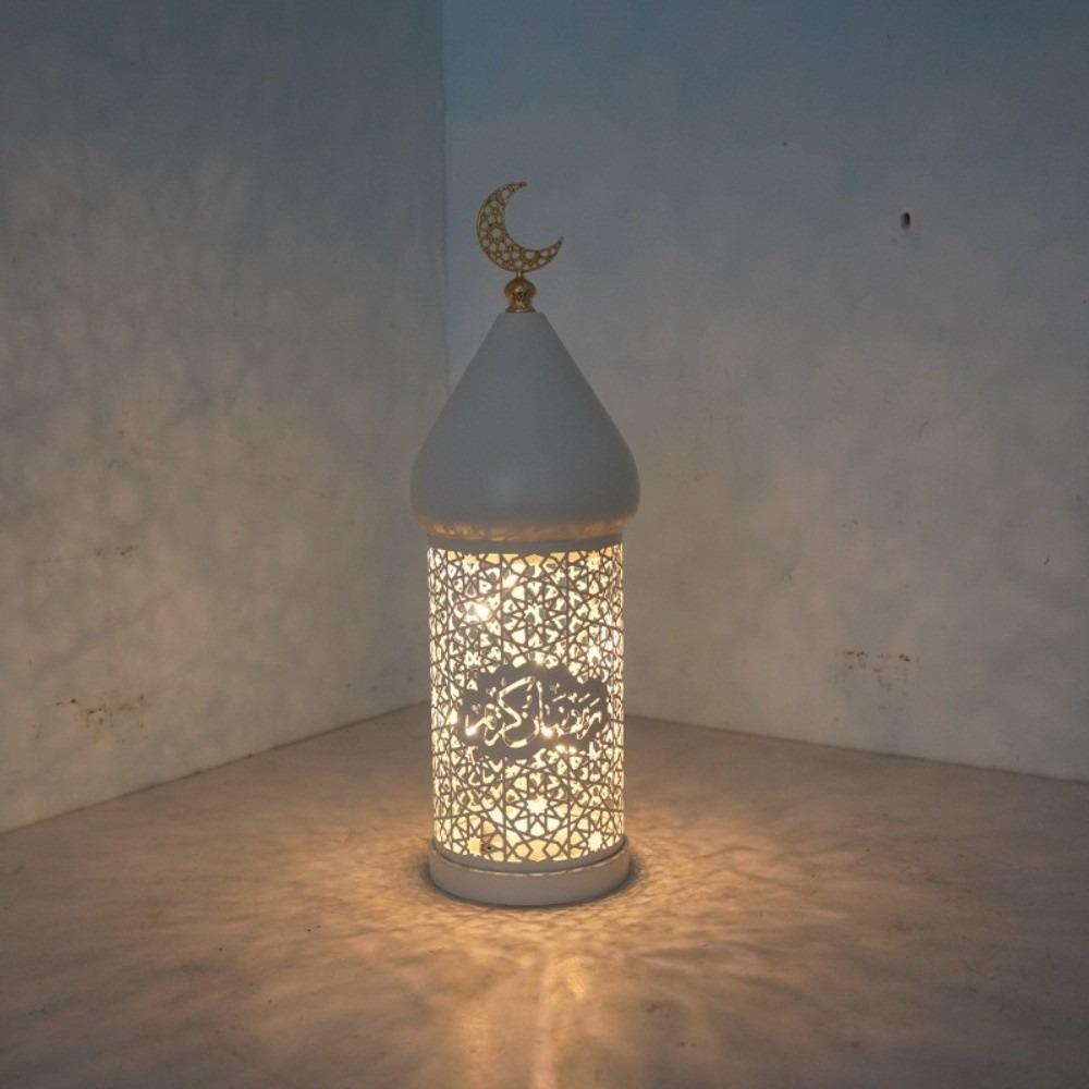 Hollow Pattern Moroccan Night Light Soft LED Light Masjid Lantern Moon LED Lamp  Eid Mubarak