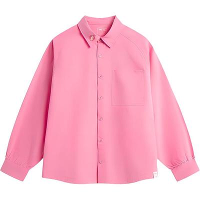 Futter Sportlich Lässig Einfarbig Schlicht Langarmhemd Unisex Hemden Rosa ASHV027-2
