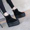 Women's Snow Boots, Frosted Leather Snow Boots, Muffin and Thick-soled Velvet Warm Women's Short Boots