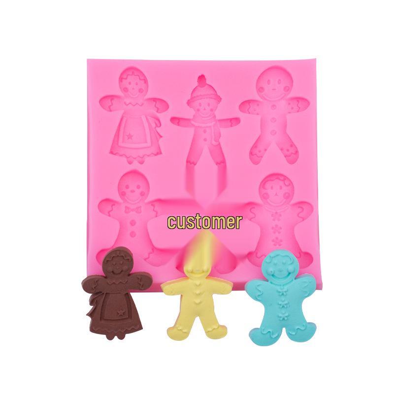 Stampo in Silicone Pupazzo di Neve Natalizio & Pan di Zenzero di Halloween per Cioccolato, Fondente e Strumenti per Argilla Fai da Te