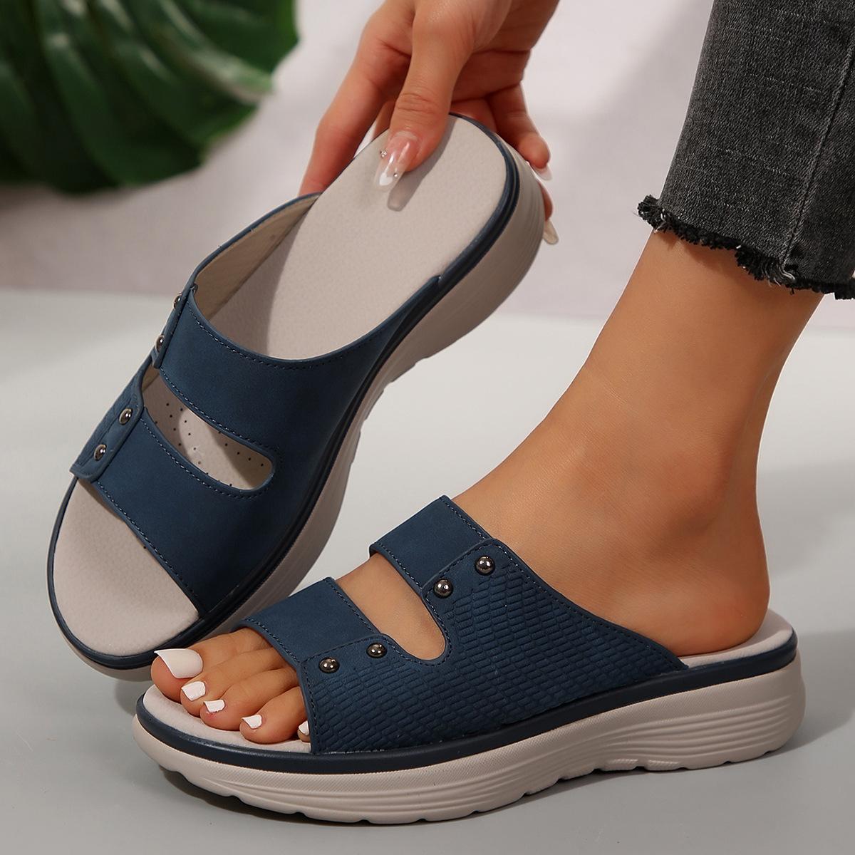 

Fashion Plus Size Shoes for Women 36-43 Summer Fashion Wedges Platform Slip on Slippers Casual Beach Footwear Women Sandals 2025 36