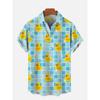 Unisex Men's Cosplay Shirts 3D Prints Splicing Cartoon Cute Duck Printing Short Sleeve Shirt Fashion Hawaiian Shirts For Men