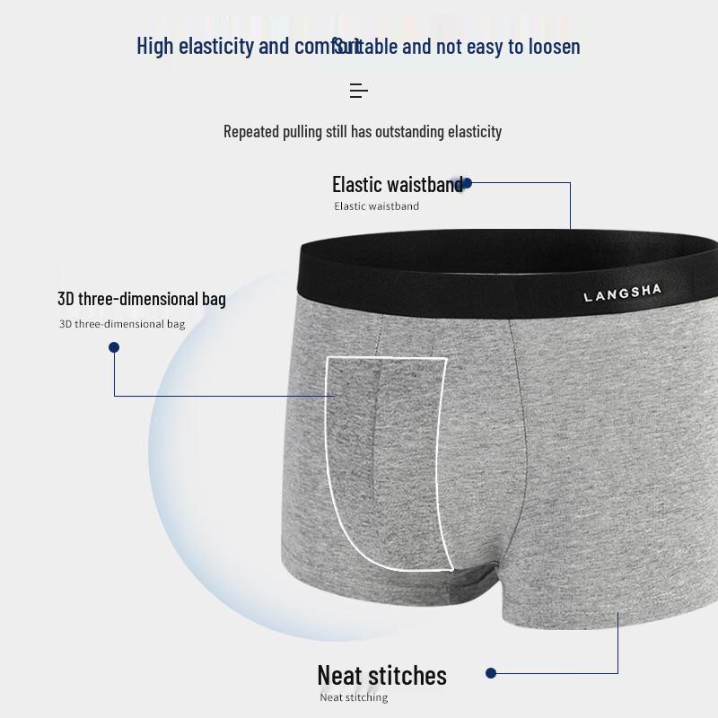 LANGSHA Men's Summer Pure Cotton Boxer Briefs