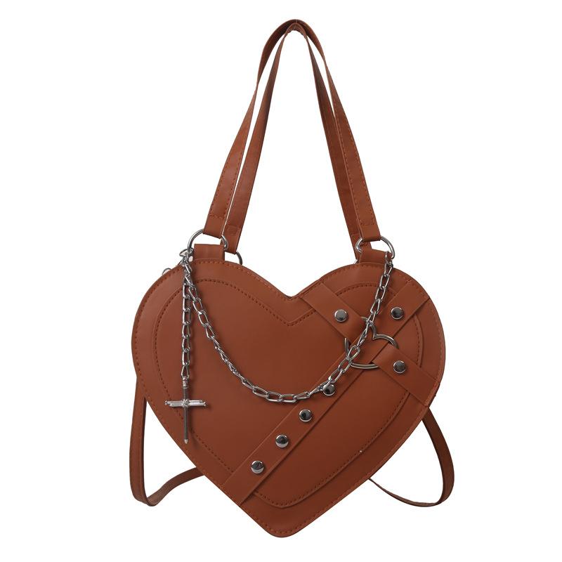 Love Shaped Women's Bag Niche Design Bag For Women Autumn And Winter Girl Heart Chain Shoulder Crossbody Bag