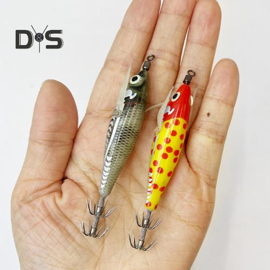 8CM/5.3G Shrimp Bait with Squid Jig Hook Swivel Luminous Realistic Bionic Artificial Lure Saltwater Freshwater Bass Walleye Trout Fishing Accessories