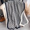Korean Version Geometric Warm Scarf Double-Sided Imitation Cashmere Thickened Student Scarf Air-Conditioned Room Shawl Outside