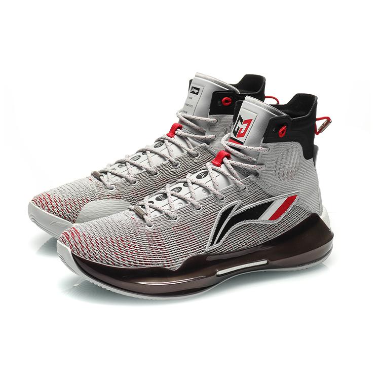 New LiNing YuShuai 13 Boom CJ PE Cushioning Anti Slip And Wear Resistant High Top Basketball Shoes Gray ABAP065-14