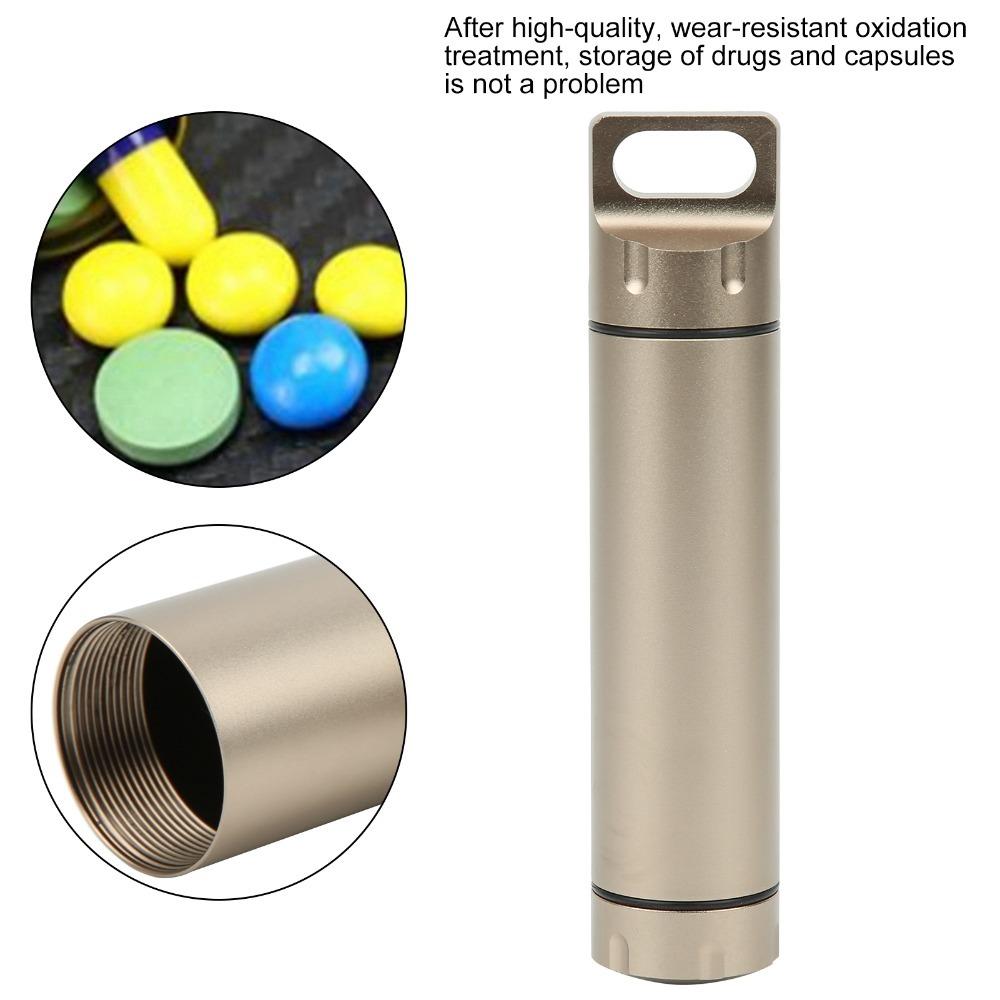 CNC Machined Waterproof Pill Case Portable Pill Container Durable Waterproof Pill Container Travel коричневый
