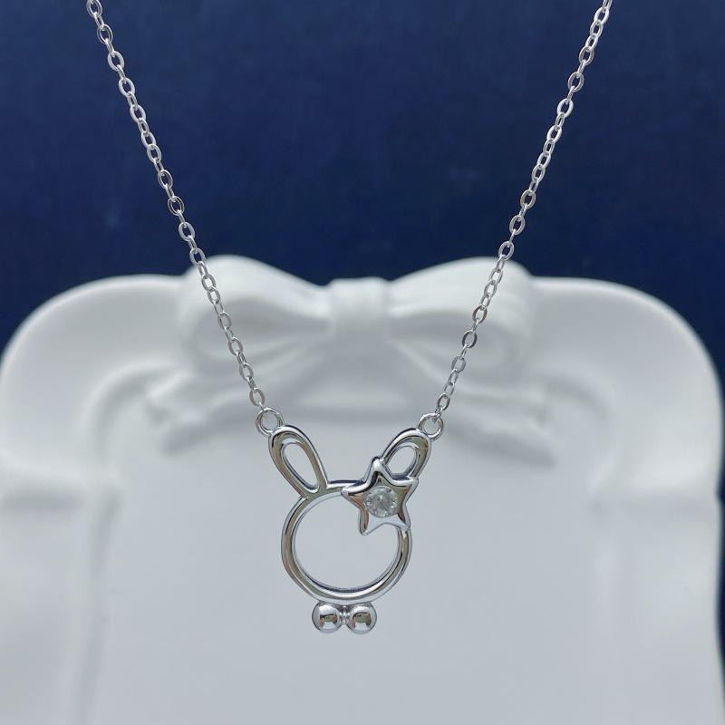 925 Sterling Silver Hollow Rabbit Necklace - Women s Fashion, Light Luxury, Versatile Commute Style 925 Sterling Silver