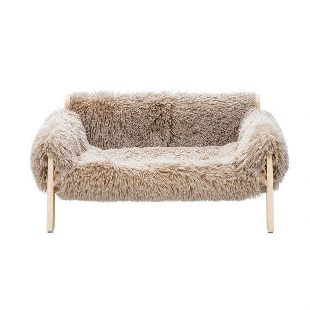 Wooden Elevated Cat Sofa Bed Soft Raised with Frame Pet