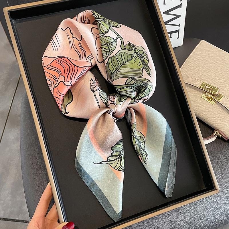 

Meier Mulberry silk scarf, women s decorative scarf, pure silk 65 small square scarf, shawl scarf, dual-use 65*65cm