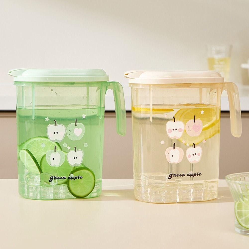 

Transparent Cold Water Bottle Large Capacity Drinking Bottle New Refrigerator Cold Kettle 1800ML зелений