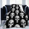 Punisher Skull Grunge Blankets Fleece Printed  Multi-function Warm Throw Blankets for Sofa Car Bedding Throws