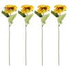UV Resistant Artificial Flowers Sunflower with Leaves Long Stem Fake Silk Large for Protected For Outdoors Home Hotel DIY Craft Wedding Party