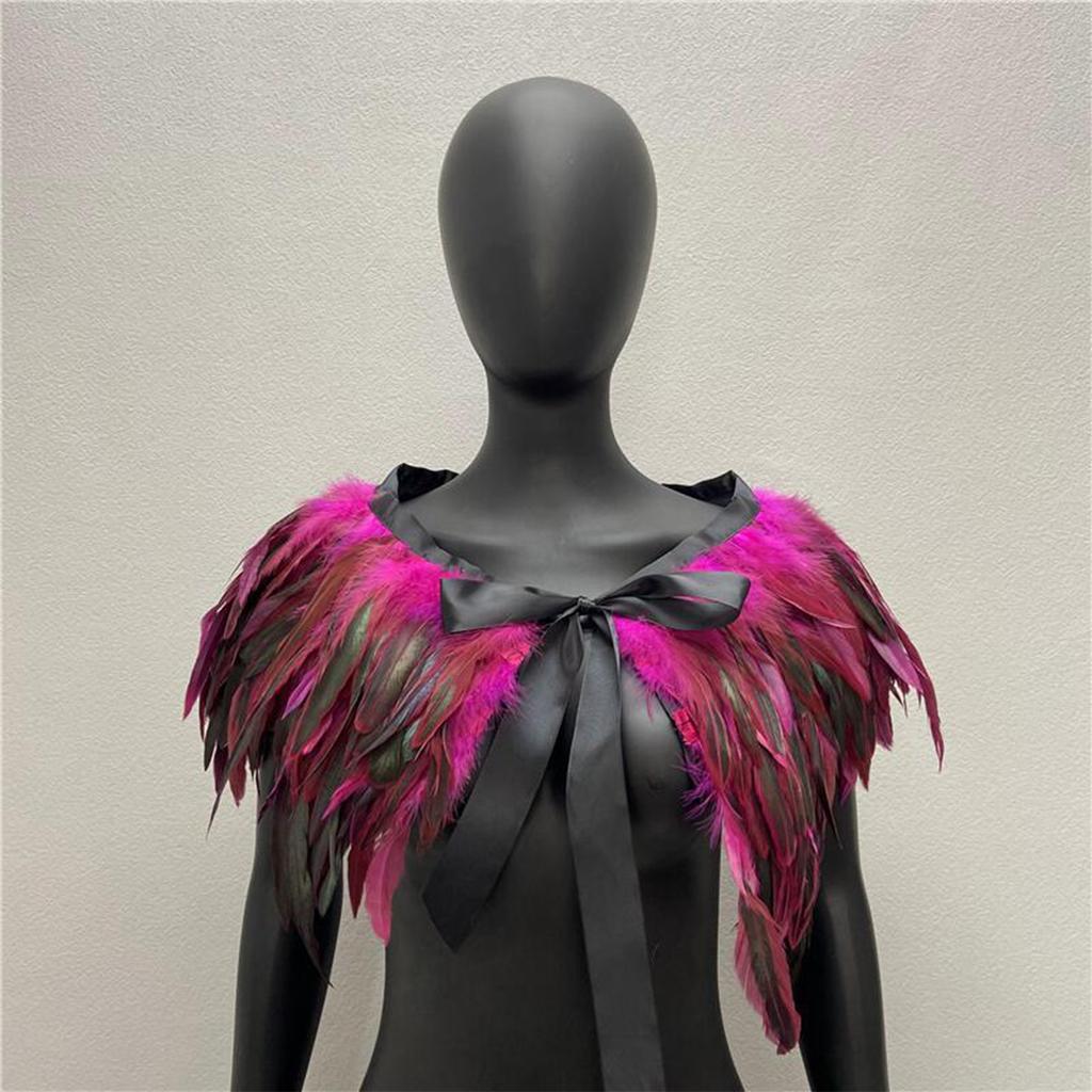 Gothic Feather Shawl Stage Makeup Ball Costume Accessories